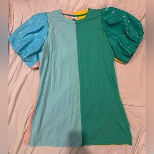 Queen of Sparkles color block dress